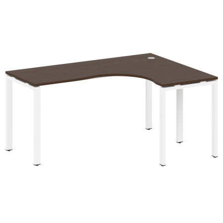 Стол криволинейный правый Metal System Style БП.СА-4 Пр 1600x1200x750 (Венге Цаво/Белый металл)
