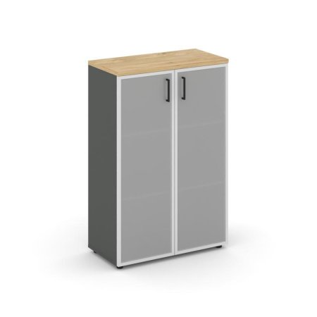 Шкаф средний широкий SN.STS.E-206 (796х400х1203) (Антрацит/Тиквуд Светлый/Сатин)