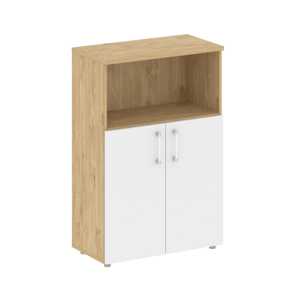 Шкаф средний широкий Shift SK.ST-2.1 (800x420x1207) (Тиквуд Светлый-Белый Бриллиант)