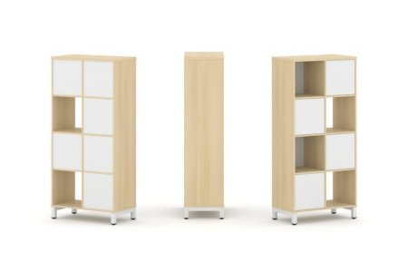 Набор стеллажа 1 сторонний, 4 яруса SN.NS-421 (754х400х1615) (Акация Лорка/Белый/Металл Белый)