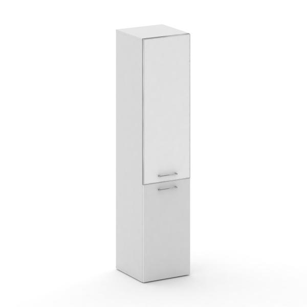 Шкаф узкий высокий Cross CRU.SU-101 (R) white (450x460x2000) (Белый Бриллиант UM-Лакобель Белый)