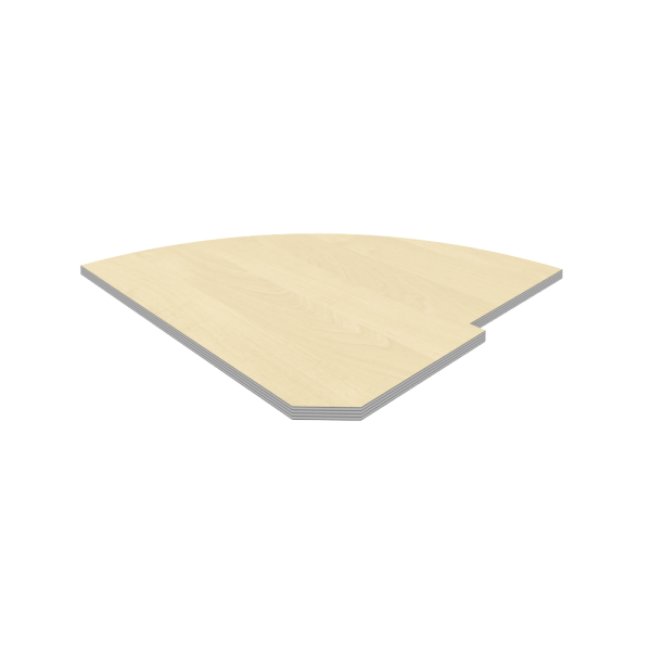 Полка для угловой секции завершающий элемент Riva А.РС-5.2 815x815x22 (Клен-Металлик)