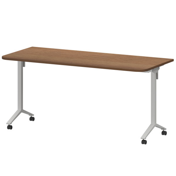 Стол мобильный складной радиусный Моби МБ22-160.70Р 1600x700x750 (Орех/Белый)