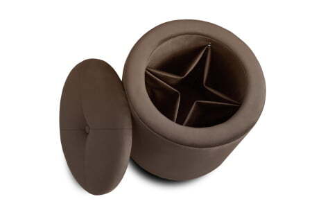 Пуф Round с ящиком для хранения (400x400x410) Коричневый (Коричневый)