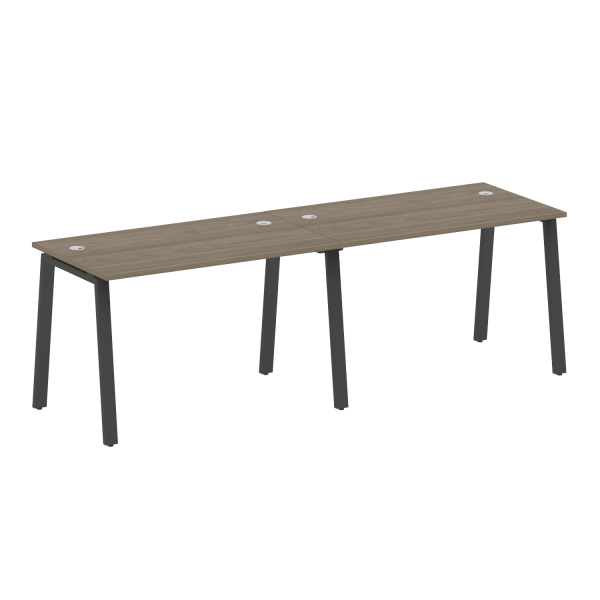 Рабочая станция на 2 рабочих места на А-образном м/к Metal System Style БА.СМ-2.2 2400x720x750 (Вяз/Антрацит металл)