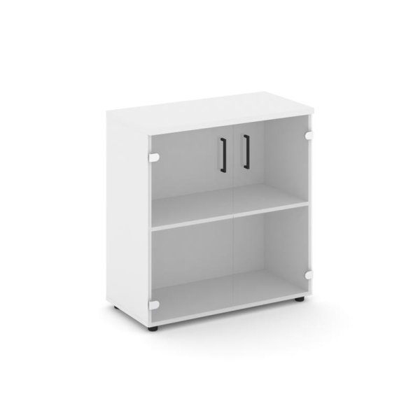 Шкаф низкий широкий SN.STS.E-302 (796х400х833) (Белый/Прозрачный)