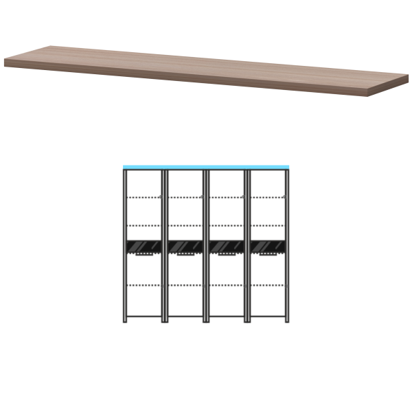 Топ Акцент КТ-72.38 1866x441x38 (Темный шимо)