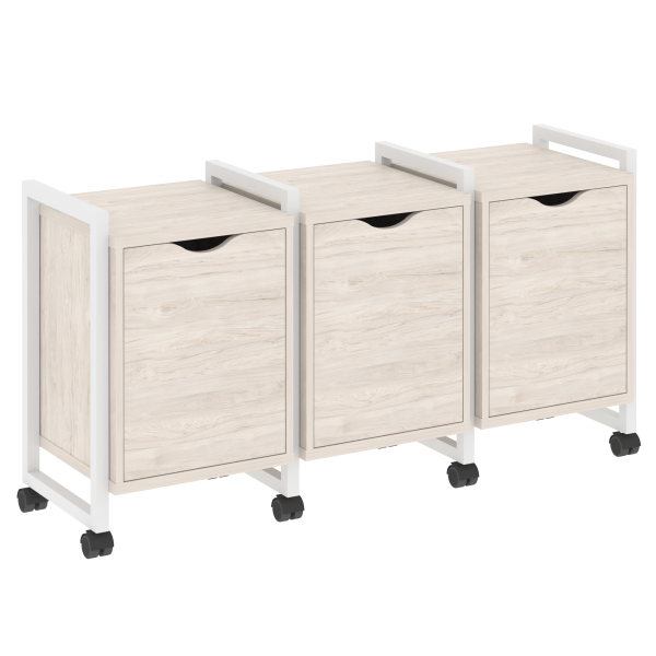 Тумба на колесных опорах наборная VR.L-TN-5.K 1440x460x767 (Денвер Светлый/Белый металл)