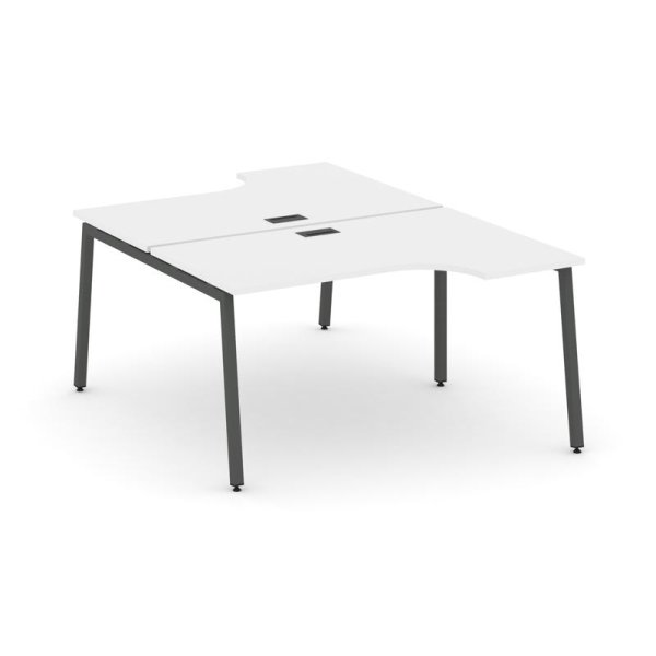 Рабочая станция эргономичная SN-4A.DRPA-022 (1580х1632/1992х750) (Белый/Металл Антрацит)