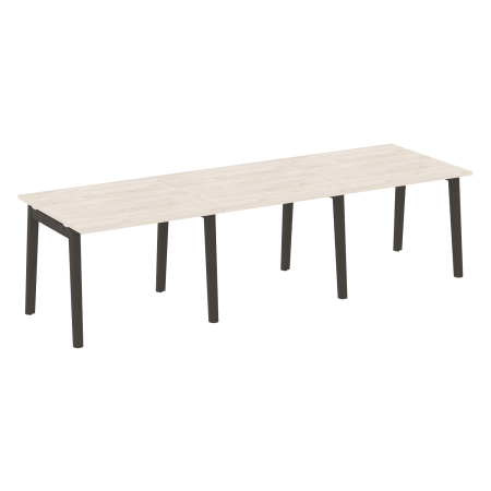 Стол переговорный на деревянных опорах Onix Wood OW.PRG-3.1 2940x980x750 (Денвер Светлый/Дуб Темный)