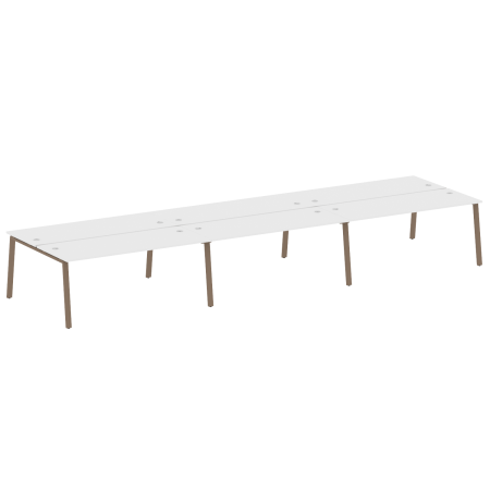 Рабочая станция на 6 рабочих места на А-образном м/к Metal System Style БА.СМ-6.5 5400x1475x750 (Белый/Мокко металл)