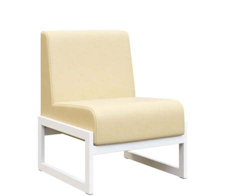 Диван одноместный MD.D1  (655х700х700) (Oregon Бежевый арт.11/Белый металл)