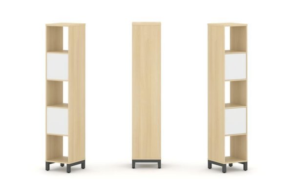 Набор стеллажа 1 сторонний, 5 ярусов SN.NS-511 (387х400х1982) (Акация Лорка/Белый/Металл Антрацит)