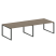 Переговорный стол 2 столешницы Metal System Style БО.ПРГ-2.4 3200x1235x750 (Дуб Наварра/Серый металл)