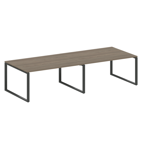 Переговорный стол 2 столешницы Metal System Style БО.ПРГ-2.4 3200x1235x750 (Вяз/Антрацит металл)