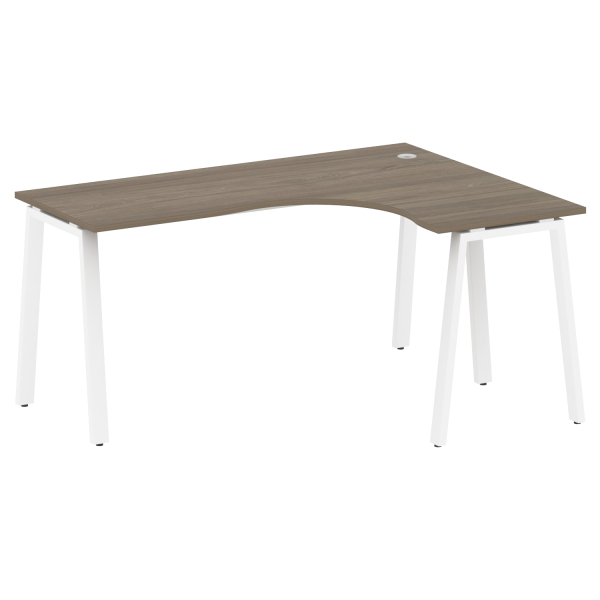 Стол криволинейный правый Metal System Style БА.СА-4 Пр 1600x1200x750 (Вяз/Белый металл)