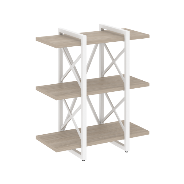 Стеллаж на регулируемых опорах-3 полки VR.L-MST.O-3.4V 800x400x910 (Дуб Аттик/Белый металл)