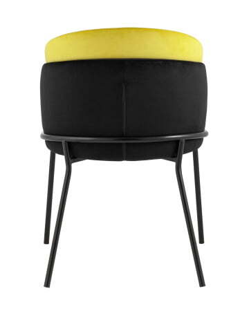 Стул Дабл велюр черный с желтой вставкой (Стул Дабл черный, желтый)