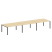 Переговорный стол 3 столешницы Metal System Style БП.ПРГ-3.4 4800x1235x750 (Дуб Наварра/Серый металл)