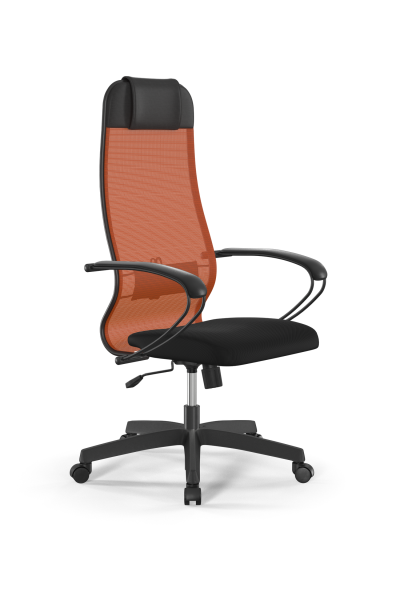 Кресло для руководителя Метта Sit 10 B1-111K - X2+UMF(X1) /Ub00/Wh00/K1bL(M09.B02.G15.W01) (Черный | Оранжевый)