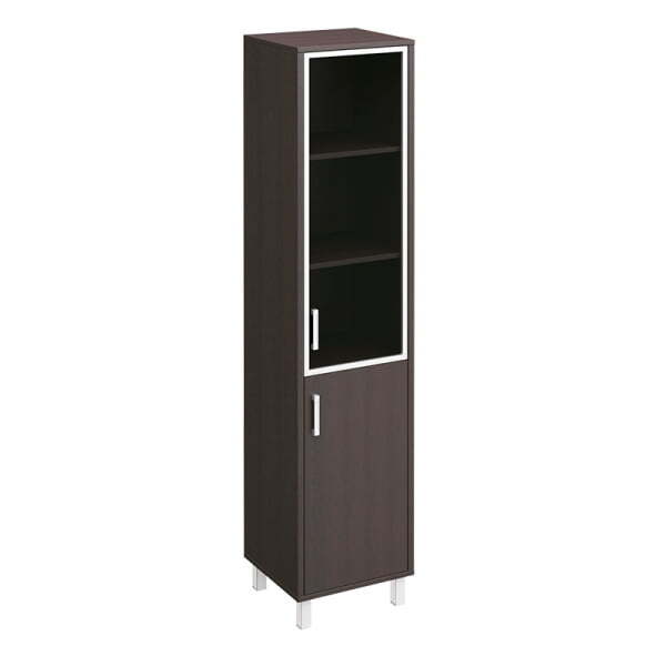 Шкаф правый двери стекло в раме + ДСП без замка Борн B 431-814 480x450x2074 (Венге)