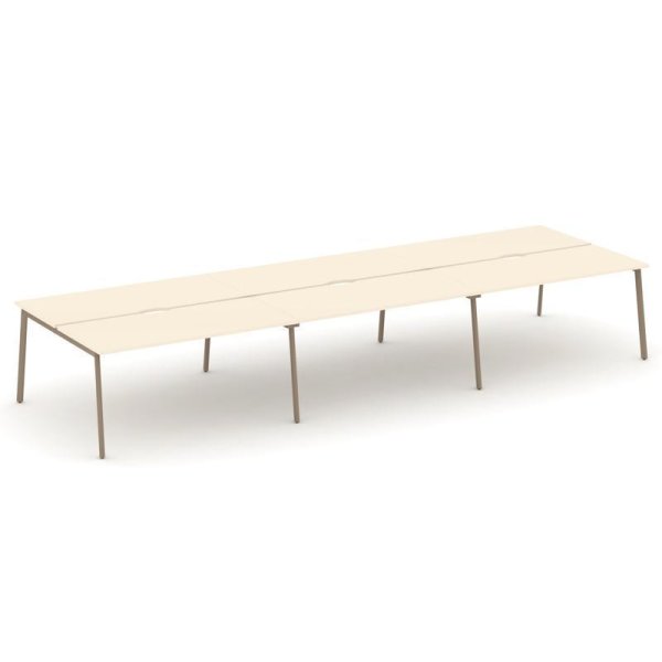 Рабочая станция 6 мест ES.D.RS-6.4-VP (4740х1500х750) (Сатин/Металл Латте)