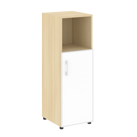 Шкаф для документов узкий со стеклом белым LT.SU-2.2 R (R) White (Акация Лорка)