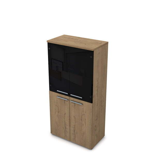 9Ш.004.12 Шкаф со стеклом (800x450x1645) (Teakwood)