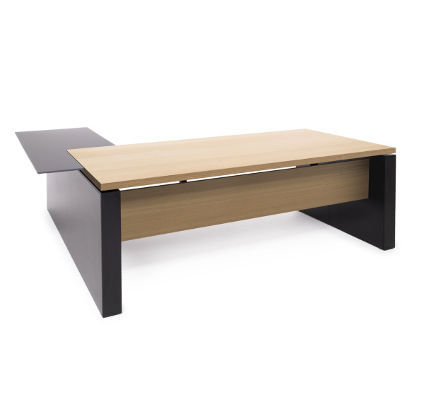 RENZ Стол для руководителя с приставкой DX (Светлый эвкалипт/Черный)