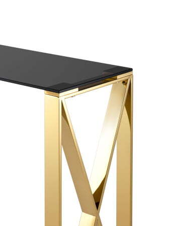 Консоль КРОСС 115*30 золото стекло smoke (Консоль Кросс золотой)