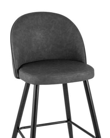 Стул барный Лион темно-серая экокожа (Стул барный Лион темно-серый)