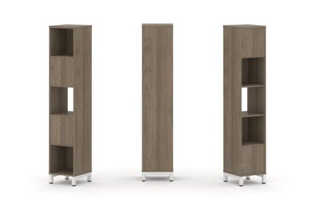 Набор стеллажа 2-х сторонний, 5 ярусов SN.NSD-511 (387х400х1982) (Вяз Благородный/Металл Белый)