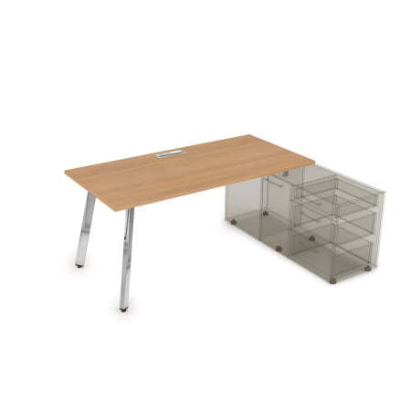 10СТО.079 Стол с тумбой опорной (1400x700x750) (RomanoМеталл глянец)