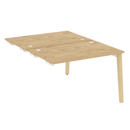 Стол-приставка двойной на деревянных опорах Onix Wood OW.D.SPR-2.8 1180x1635x750 (Тиквуд Светлый/Дуб Светлый)