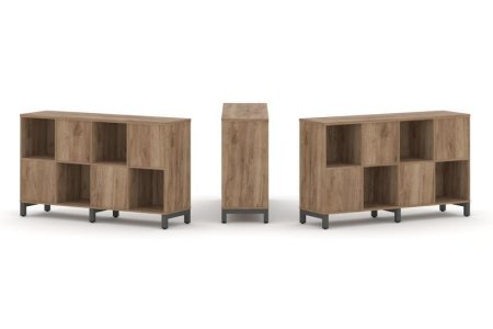 Набор стеллажа 2-х сторонний, 2 яруса SN.NSD-241 (1488х400х881) (Дуб Табак/Металл Антрацит)