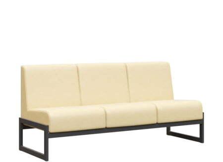 Диван трехместный MD.D3  (1855х700х700) (Oregon Бежевый арт.11/Чёрный металл)