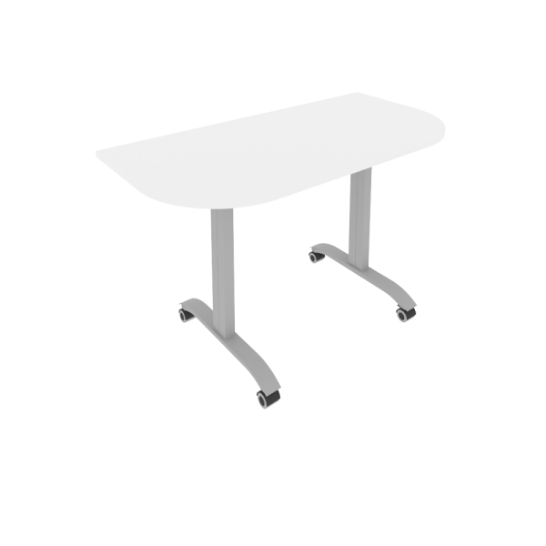 Стол складной радиусный Mobile system СМ-4.1 1300x650x757 (Белый/Серый металл)