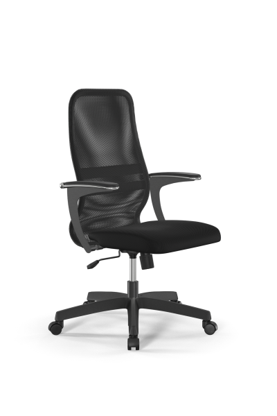 Кресло для руководителя Метта Sit 8 B2-8U - X1+UMF(X1) /Uh00/Wh00/U1mL-b(M09.B02.G15.W01) (Темно-серый | Черный)