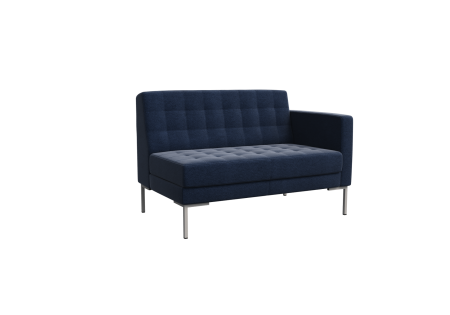 Секция с подлокотником двухместная FR-SP-02 (L) (Kardif 028/Металл Серый)