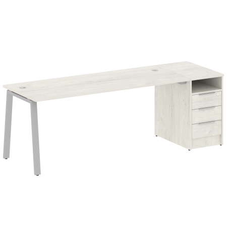 Рабочая станция Metal System Style БА.РС-СТП-1.5 2212x720x750 (Дуб Наварра/Серый металл)