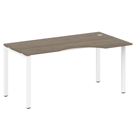 Стол криволинейный правый Metal System Style БП.СА-1 Пр 1600x900x750 (Вяз/Белый металл)