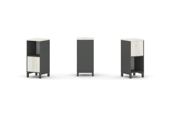 Набор стеллажа 2-х сторонний, 2 яруса SN.NSD-211 (387х400х881) (Антрацит/Дуб Наварра/Металл Антрацит)