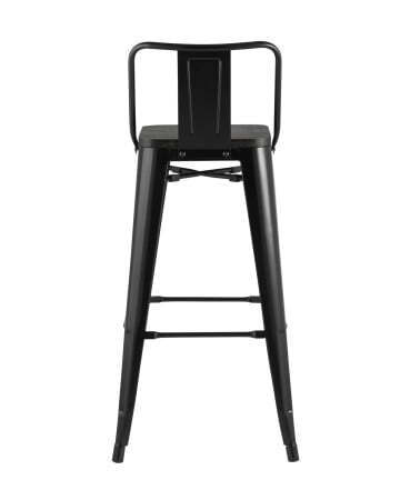 Стул барный TOLIX WOOD со спинкой черный глянцевый (Стул барный Tolix черный глянцевый)