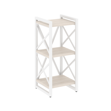 Стеллаж на регулируемых опорах-3 полки VR.L-MST.O-3.4 400x400x910 (Денвер Светлый/Белый металл)