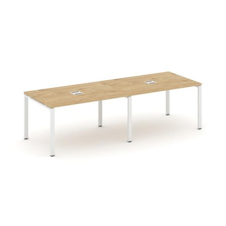 Стол переговорный SN-6P.SPRG-013 (2760х980х750) (Тиквуд Светлый/Металл Белый)