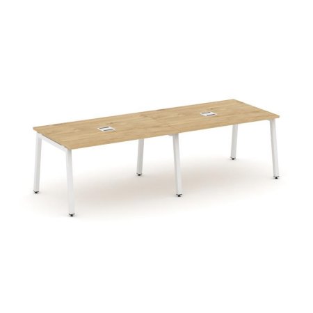 Стол переговорный SN-5A.SPRG-014 (3160х980х750) (Тиквуд Светлый/Металл Белый)