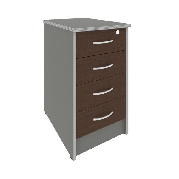 Тумба приставная с замком Riva А.ТП-4.1F-S 412x600x750 (Венге-Металлик)