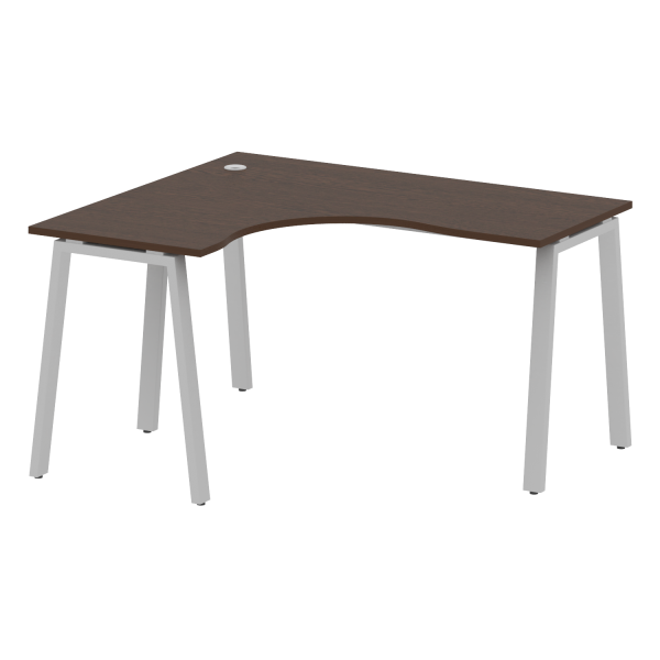 Стол криволинейный левый Metal System Style БА.СА-3 Л 1400x1200x750 (Венге Цаво/Серый металл)