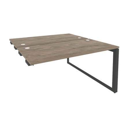 Стол-приставка двойной на О-образном м/к к опорным элем. Onix O.MO-D.SPR-3.7 1380x1475x750 (Тиквуд Темный/Черный металл)