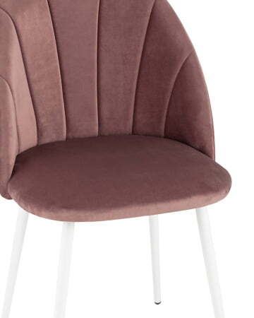 Стул Логан велюр пыльно-розовый белые ножки (Стул Логан пыльно розовый)
